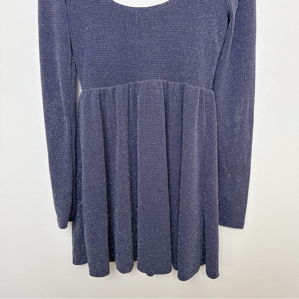 Free People Womens Small Sparkle Long Sleeve Disco Mini Dress CN - Picture 13 of 14